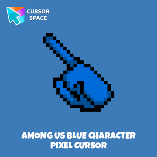 Among Us Blue Character Pixel cursor
